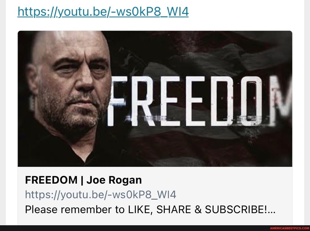 Joe Rogan Remember FREEDOM I Joe Rogan Please remember to LIKE, SHARE & SUBSCRIBE ...