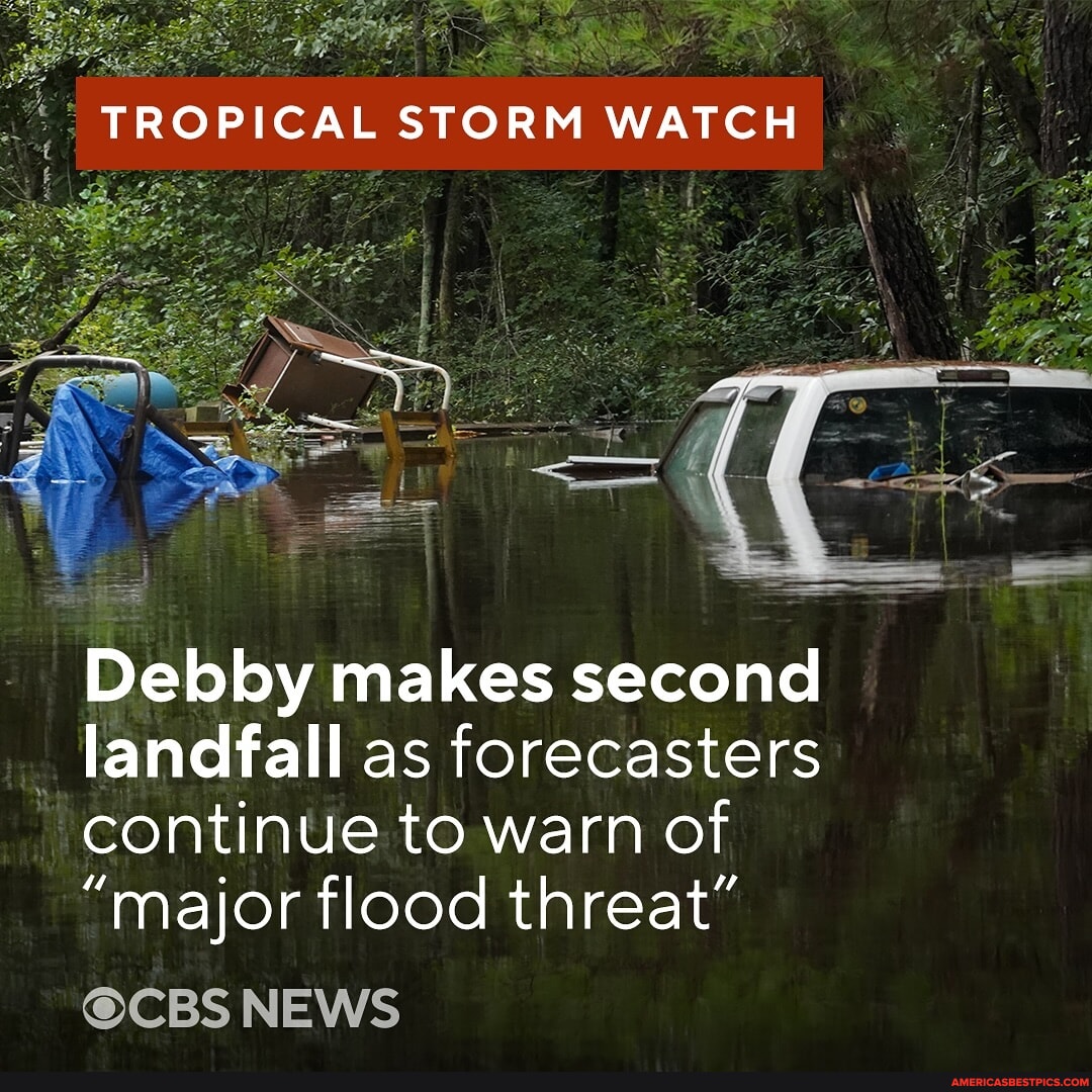 Tropical Storm Debby has made its second landfall in the US this time ...