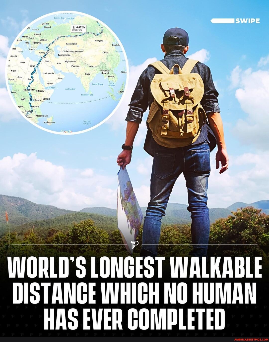 World’s longest walkable distance which no human has ever completed ...