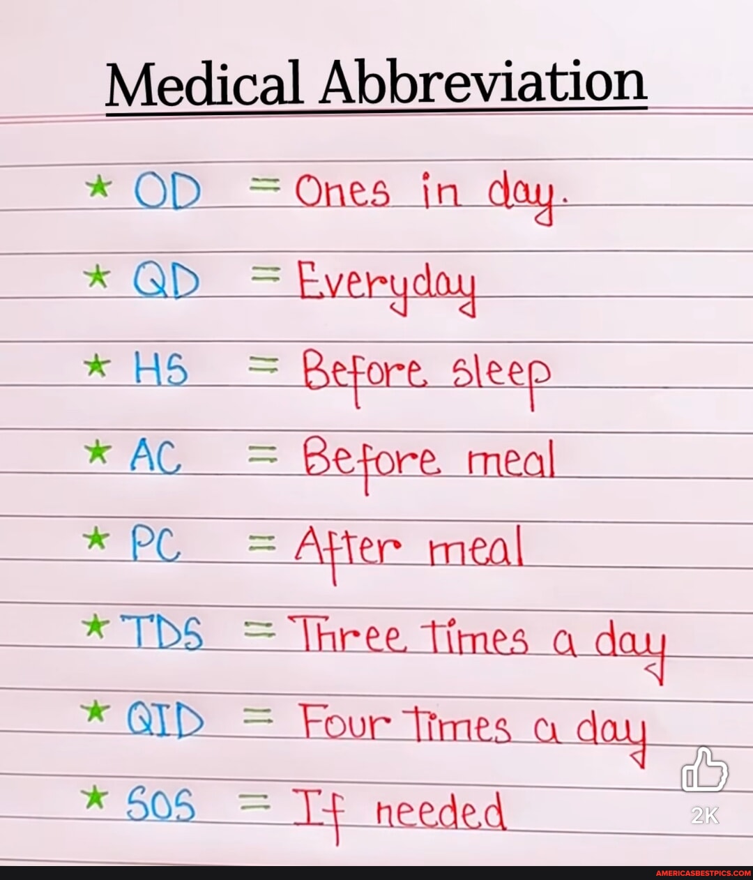 Medical ___Medical Abbreviation * OD Ones in _day. * QD_= Everydoy ...
