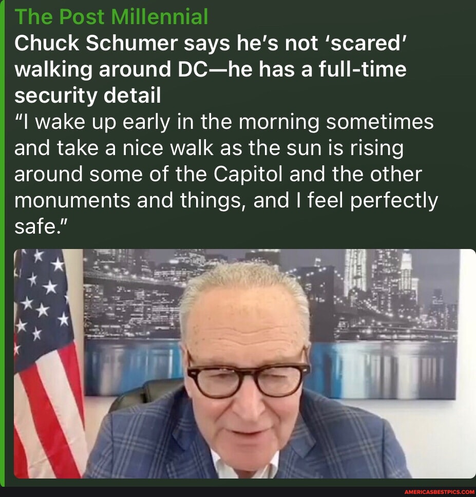 The Post Millennial Chuck Schumer says he's not 'scared' walking around ...