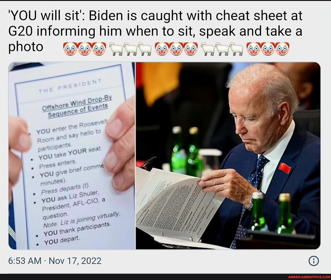 'YOU will sit': Biden is caught with cheat sheet at informing him when ...
