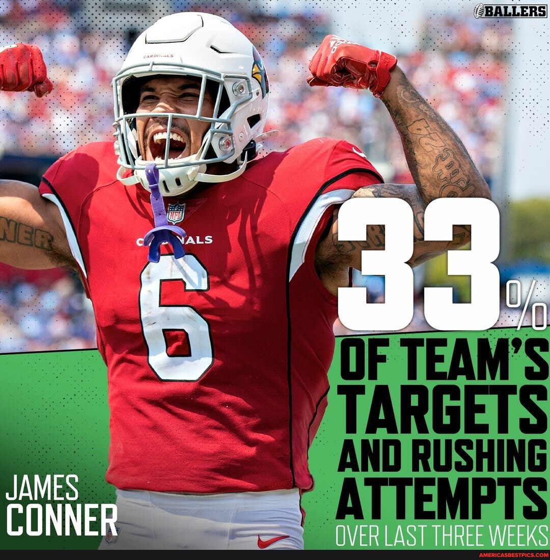 James Conner Rushing Over the last 3 weeks, James Conner has seen 33% of the team's rushing ...