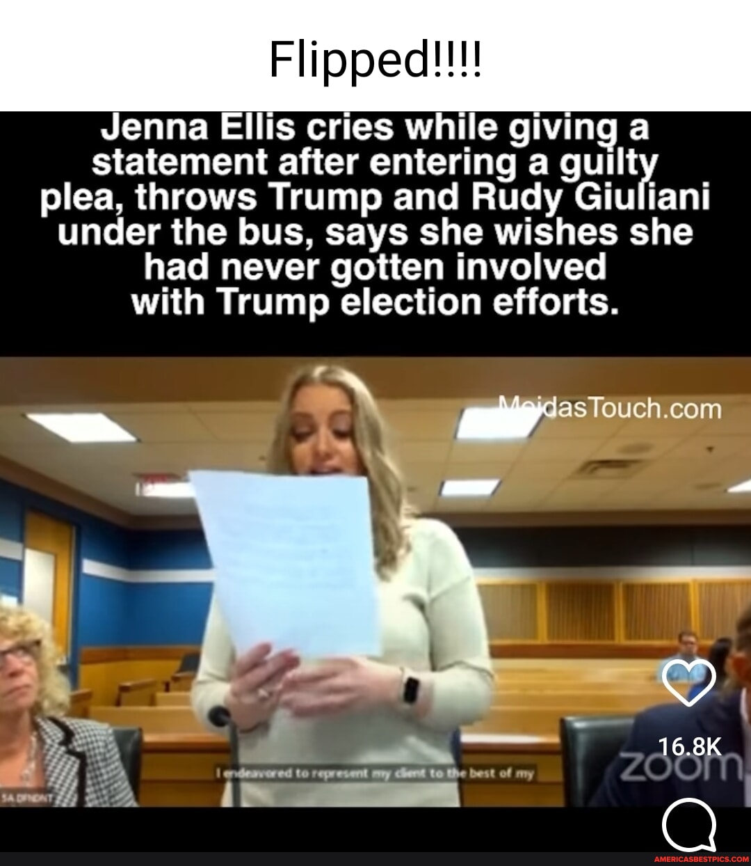 Flipped!!! Jenna Ellis cries while giving a statement after entering a ...