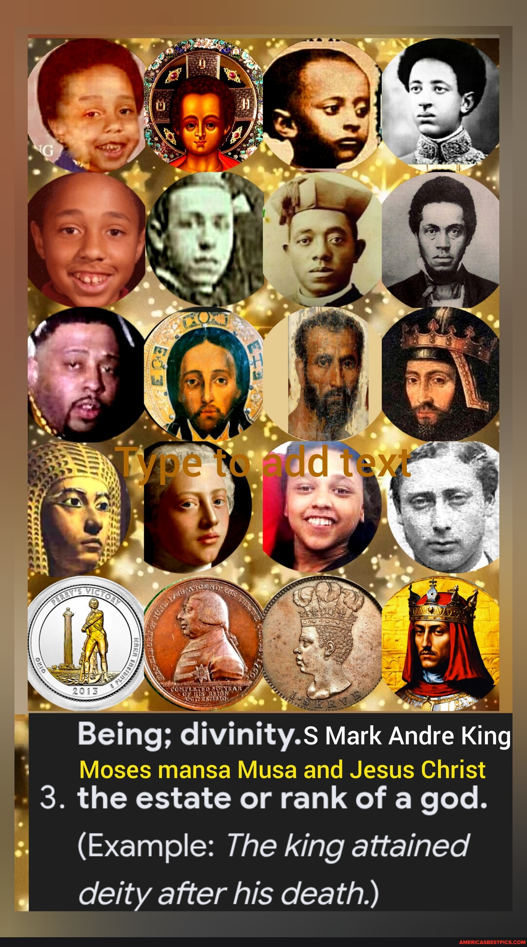Being; divinity.s Mark Andre King Moses mansa Musa and Jesus Christ 3 ...