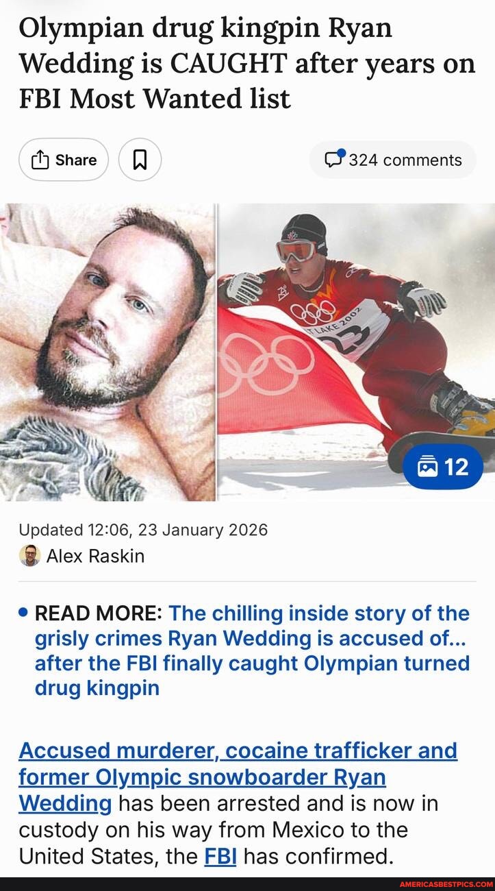 Olympian drug kingpin Ryan Wedding is CAUGHT after years on FBI Most ...