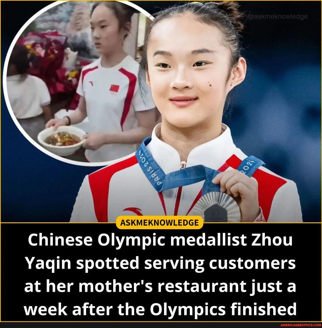 Chinese gymnast Zhou Yaqin returned home to assist her parents at their